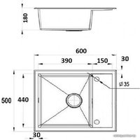 Кухонная мойка Gerhans K36050B-X (черный)