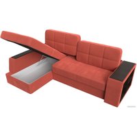 Угловой диван Лига диванов Брюссель левый 110656L (микровельвет коралловый)