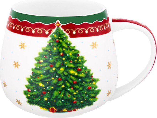 

Чашка Elan Gallery Новогодняя елка 420686 (красный узор/бочонок New Bone China)
