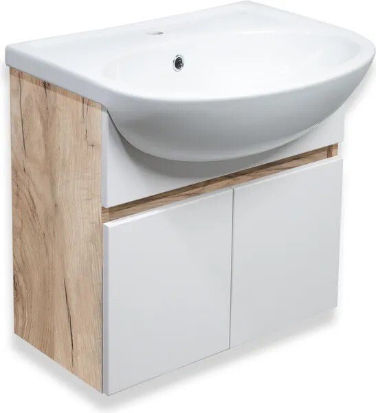 

Runo Тумба под умывальник Лада 50 (подвесная, крафтовый дуб)