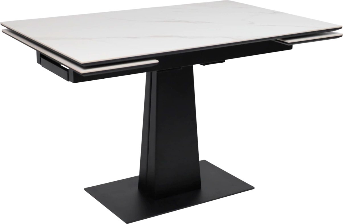 

Кухонный стол Lepremo AV 2119 МДФ+керамика раздвижной 1200-1800x800 (белый матовый Snow White/черный)