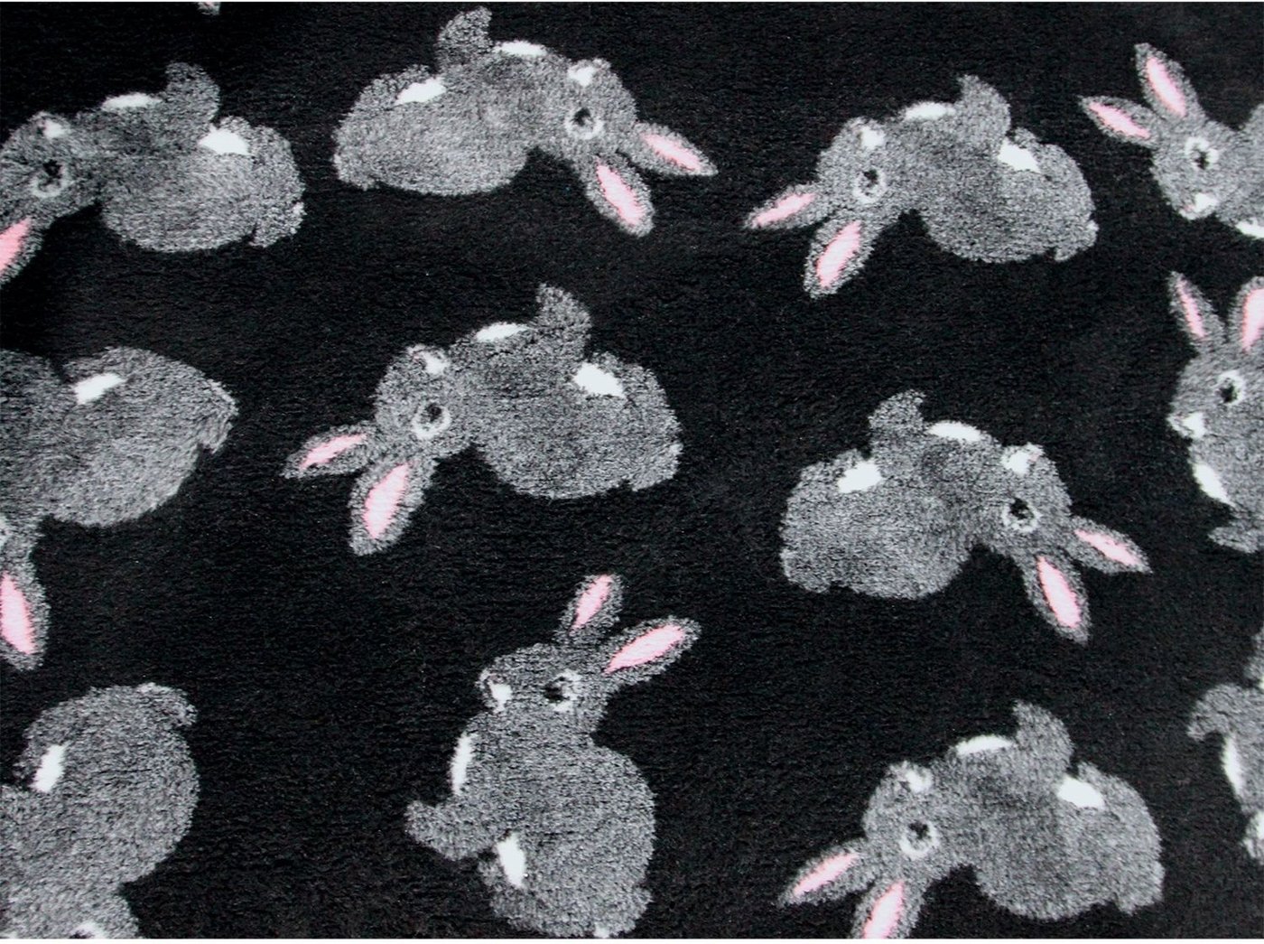 Коврик (подстилка) Profleece Кролики PF025 (черный/серый/розовый)