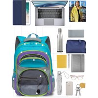 Школьный рюкзак Grizzly RG-167-2 (бирюзовый/фиолетовый/серый)