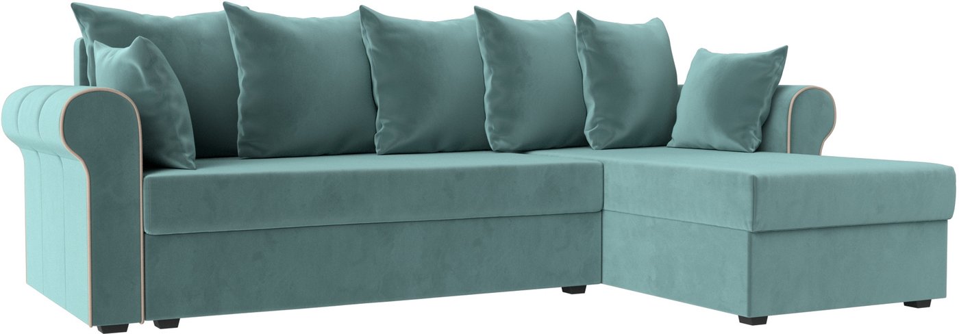 

Угловой диван Лига диванов Рейн 316 правый 112574 (велюр бирюзовый/кант бежевый)