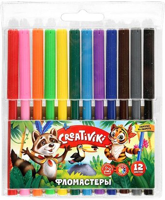 Фломастеры Creativiki ФЛВ12КР (12 цветов)
