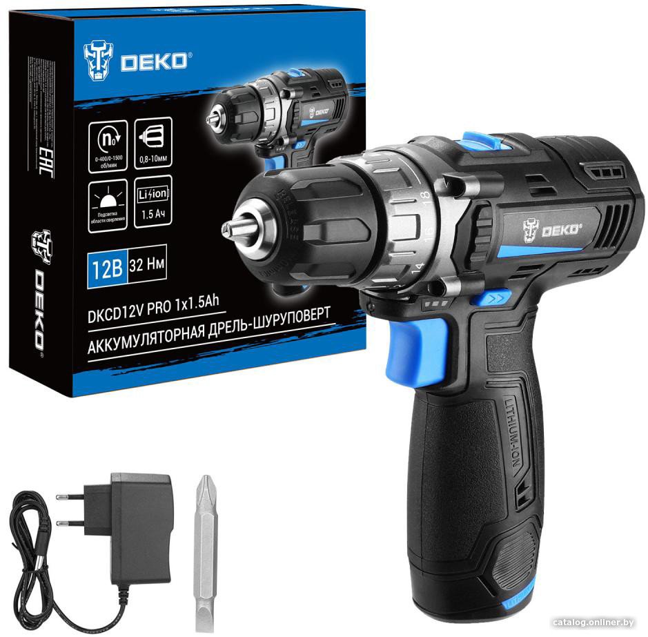Дрель-шуруповерт Deko DKCD12V PRO 083-1003 (с 1-им АКБ)