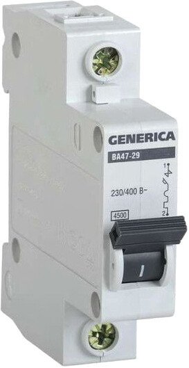 

Выключатель автоматический Generica ВА 47-29 1Р 40А 4.5кА MVA25-1-040-C