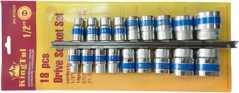 Набор головок слесарных KingTul KT3029 (18 предметов)