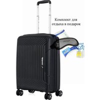 Чемодан-спиннер 4 ROADS 8001-S 55 см (черный)