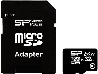 Silicon-Power microSDHC Elite UHS-1 (Class 10) 32 GB (SP032GBSTHBU1V10-SP)