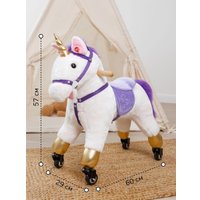 Каталка Amarobaby Funny Horse Лошадка AMARO-28FH-BeFi (белый/фиолетовый)