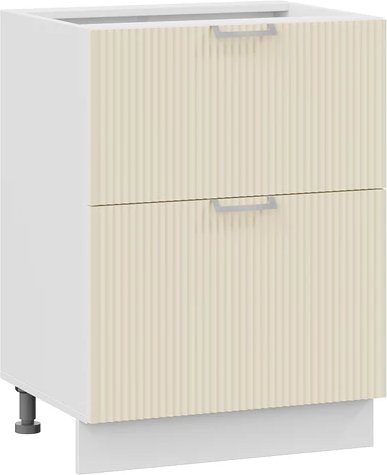 

Шкаф напольный Трия Кимберли 1Н5Я2 с двумя ящиками (белый/крем)