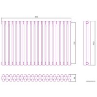 Стальной трубчатый радиатор Сунержа Эстет-11 500х855 19 секций (состаренная бронза)