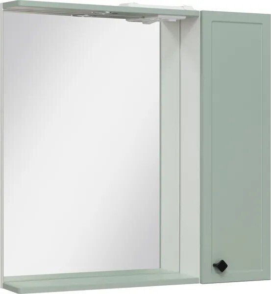 

Runo Шкаф с зеркалом для ванной Римини 75 правый (мята)