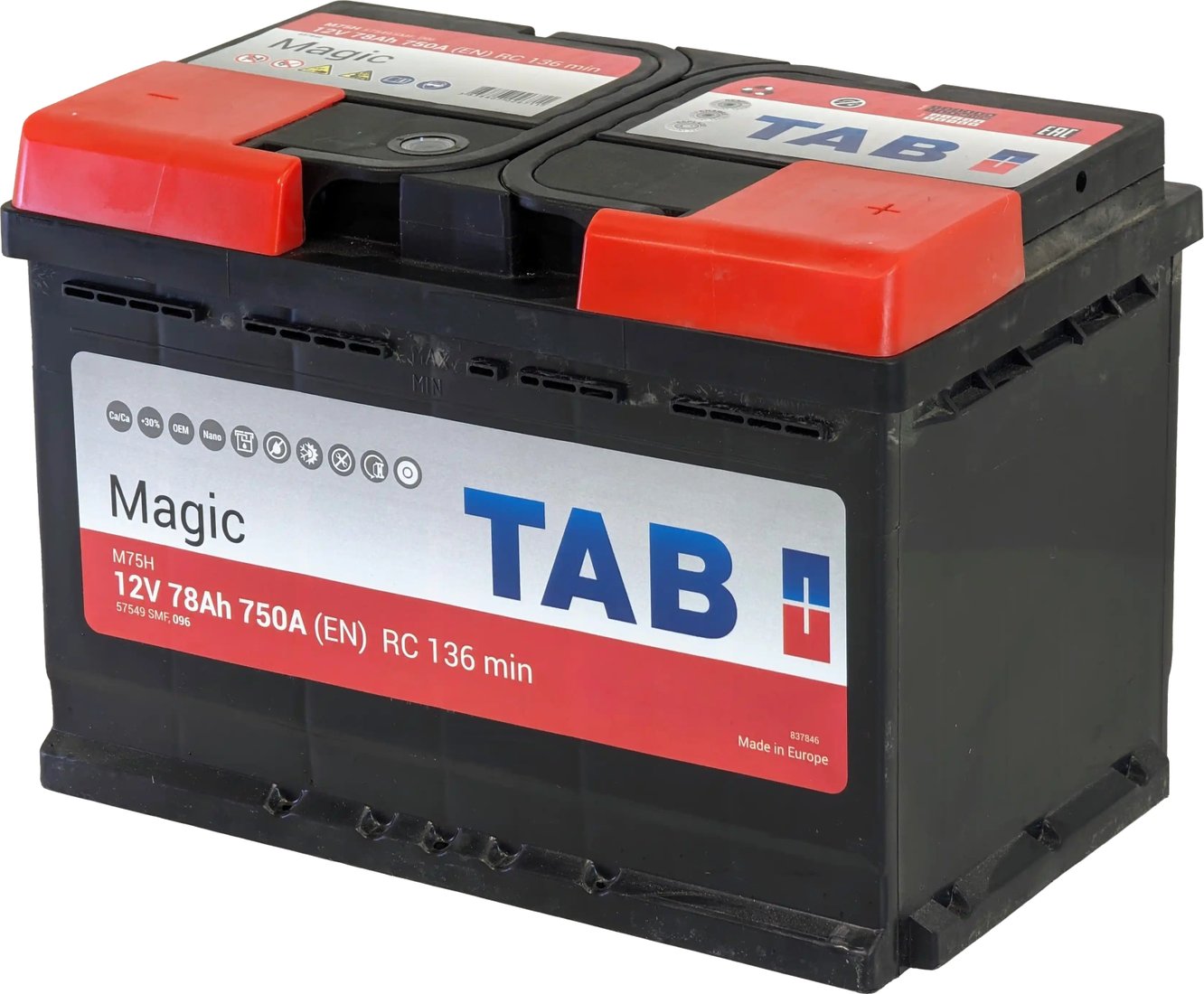 

Автомобильный аккумулятор TAB Magic (78 А·ч)