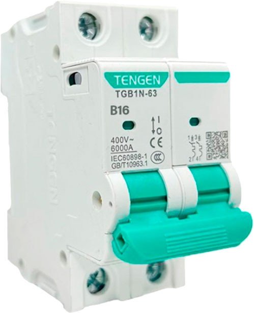 

Выключатель автоматический Tengen TGB1N-63 2P 16A B 6kA 2M TGB1N-63-2-16B