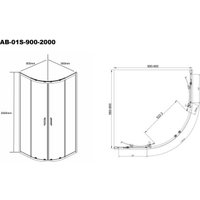 Душевой уголок Aquabath AB-01S-900-2000-GY