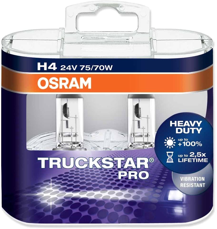 

Галогенная лампа Osram H4 Truckstar Pro 2шт [64196TSP-HCB]