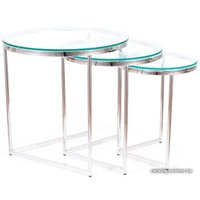 Журнальный столик Signal Trinity (прозрачный/серебряный)