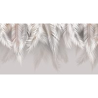 Фотообои Citydecor Пальмовые листья 546x265 светло-серый