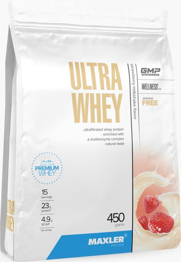 

Протеин комплексный Maxler Ultra Whey (клубничный коктейль, 450г)