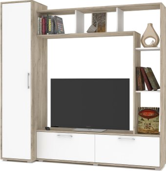 Стенка Modern Прага (серый дуб/белый)