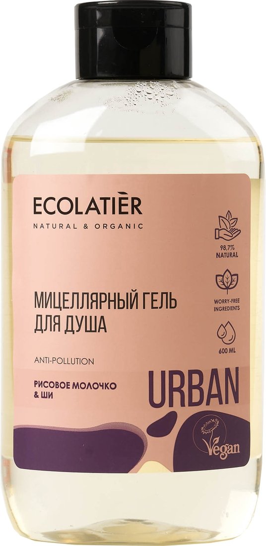 

Ecolatier Гель для душа мицеллярный Urban рисовое молочко и ши 600 мл