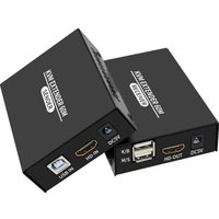 Удлинитель USBTOP HDMI USB по витой паре RJ45 UTP (LAN) POE до 60 метров, FullHD 1080p (1 приемник, 1 передатчик)
