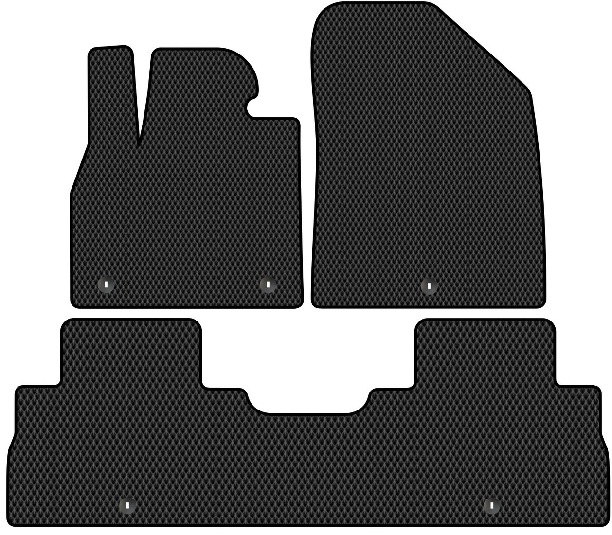 

Комплект ковриков для авто Alicosta Hyundai Palisade (suv / LX2) 2018 - Н.В. задний цельный (черный, ромб)