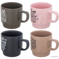 Набор кружек Elan Gallery Кофе 880198 с подставкой (4 шт)