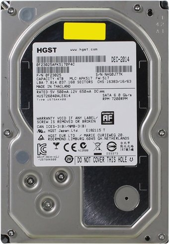 HGST Ultrastar 7K6000 4TB (HUS726040ALE614)