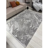 Ковер для жилой комнаты Radjab Carpet Афина Прямоугольник 9012A 12858RK (0.8x1.5, Grey/Grey)