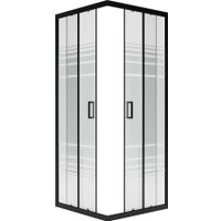 Душевой уголок Метакам Universal 80x80 KKS_016220 (черный/текстурированное стекло) в Гродно