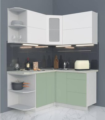 Интерлиния Мила Матте 1.5x1.4 А левая (белый/мята/опал светлый)