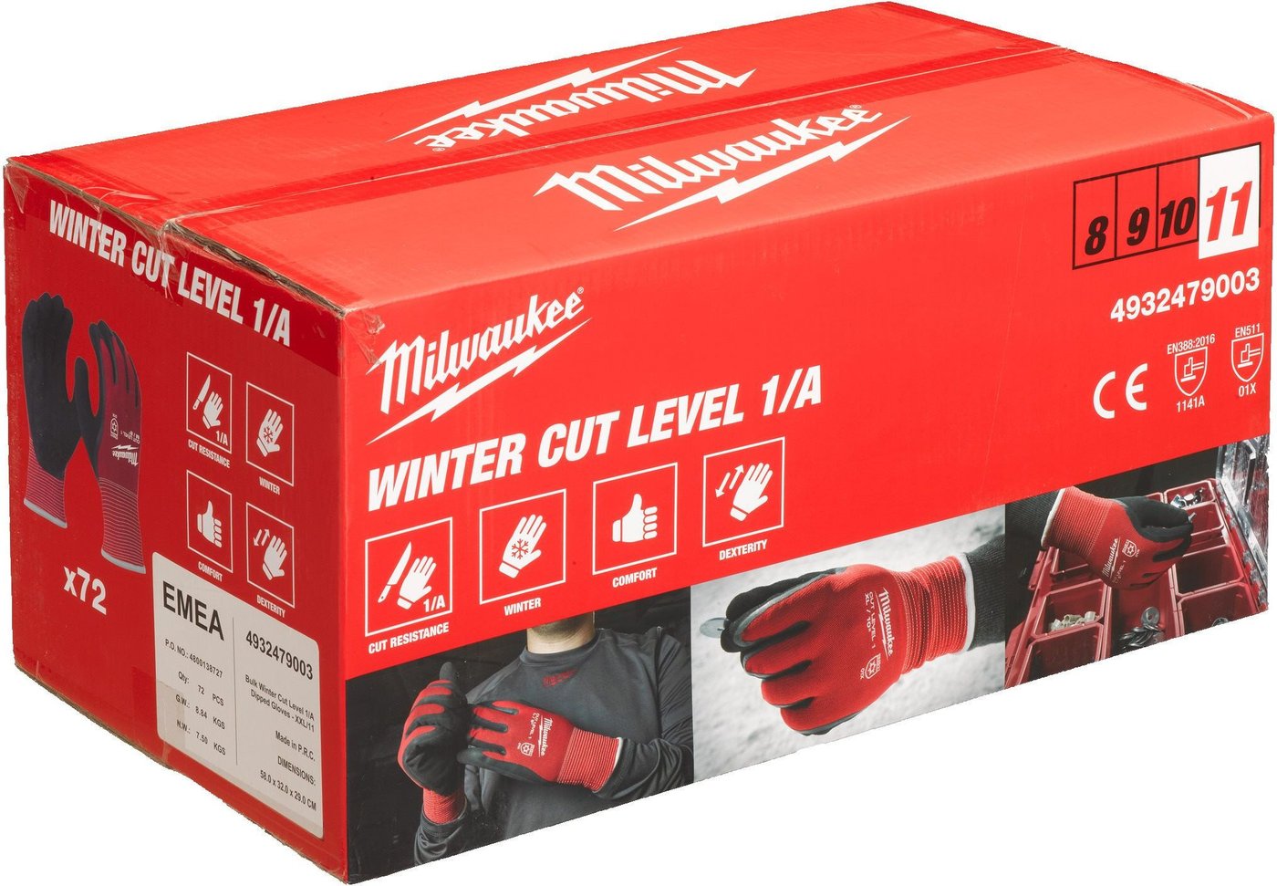 

Латексные перчатки Milwaukee Winter Cut level 1/A 10/XL 4932479002 (72 пары)
