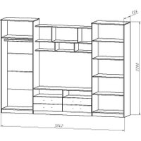 Стенка Астрид-Мебель Палермо-7 ЦРК.ПЛР.07 (анкор белый/графит)
