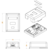 Розетка компьютерная Hyperline SB1-1-8P8C-C5E-SH-WH