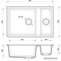 Кухонная мойка GranFest GF-LV-760K (графит)