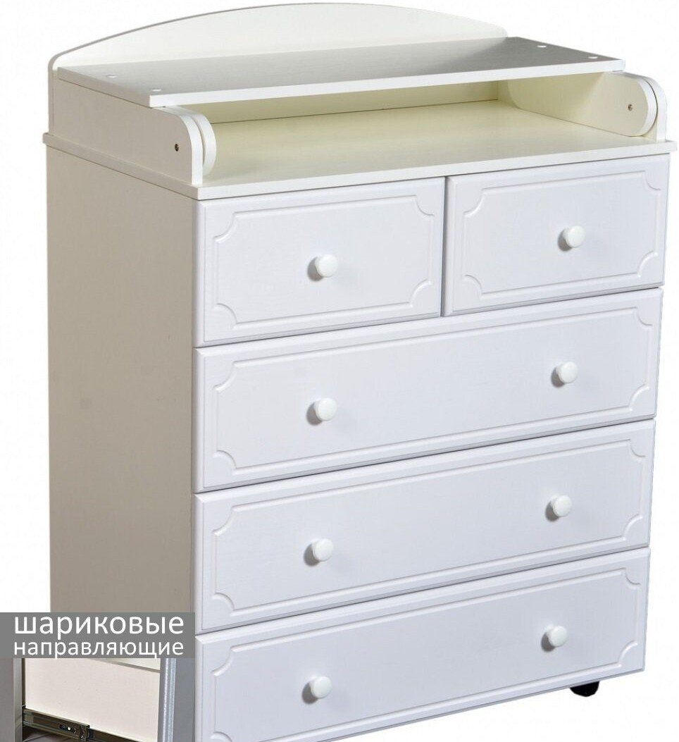 

Детский комод Антел Ульяна-6 800-5 МДФ (белый)