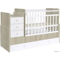 Кроватка-трансформер Фея 1100 (вяз/белый)