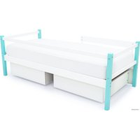 Кровать-тахта Бельмарко Svogen 1355 160x70 (мятный/белый, динозаврики)