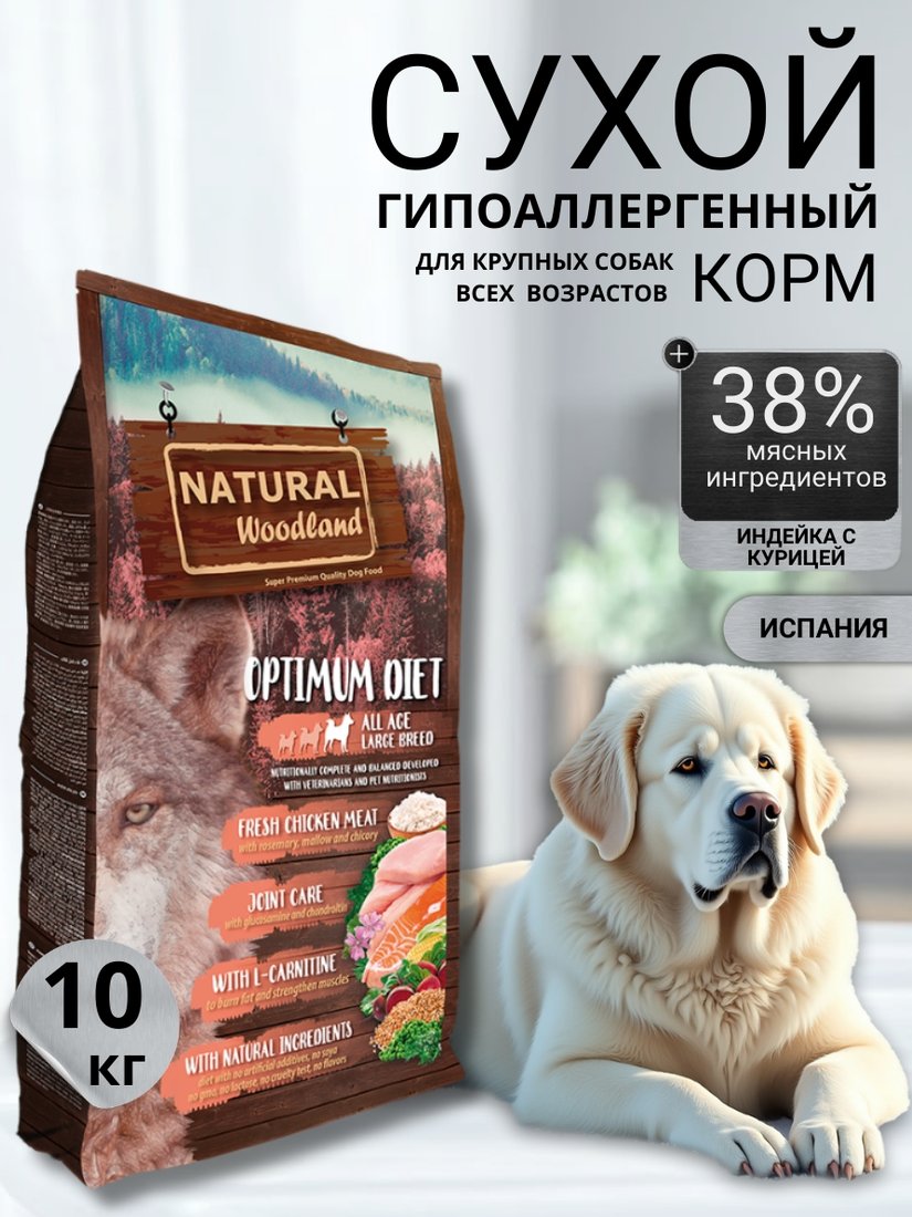 

Сухой корм для собак Natural Woodland Optimum 10 кг
