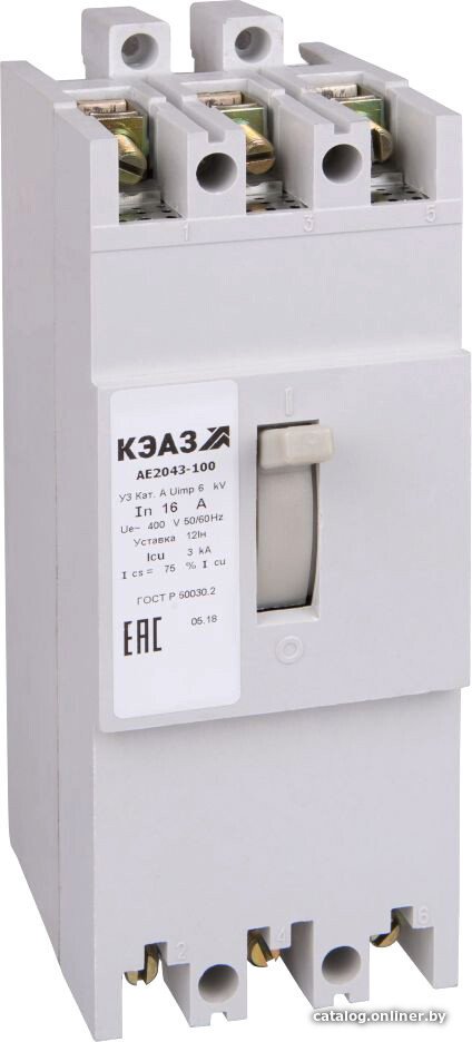 Выключатель автоматический КЭАЗ 40А 12Iн АЕ2046-100 У3 400В AC 104226