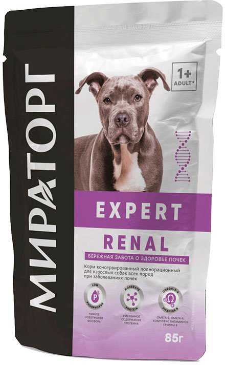 

Сухой корм для собак Мираторг Winner Expert Renal Бережная забота о здоровье почек 85 г