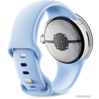 Умные часы Google Pixel Watch 2 (глянцевый серебристый/залив, спортивный силиконовый ремешок)