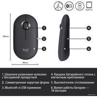 Мышь Logitech M350 Pebble (графит)