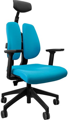 Офисное кресло Duorest D200-B (черный пластик/ткань голубой)