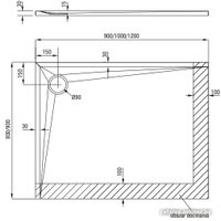 Душевой поддон Deante Kerria Plus KTS 045B 100x90