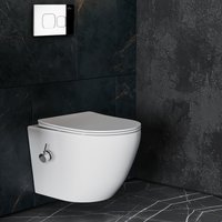 Унитаз подвесной Roxen Antares Bidet в комплекте с инсталляцией StounFix Dual Fresh 6 в 1 942567 (кнопка: хром глянец)