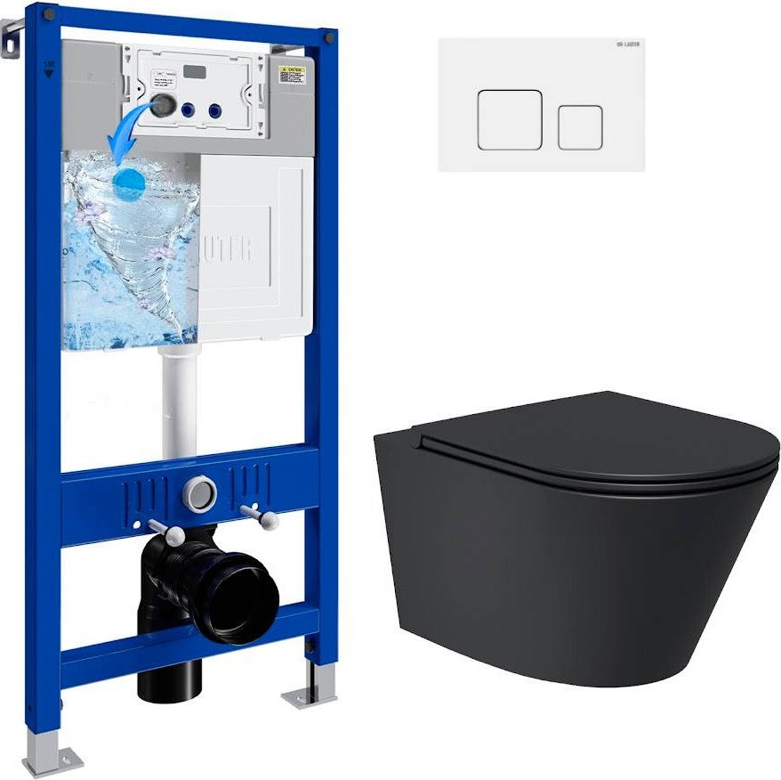 

Унитаз подвесной Lauter Longer 2110822B + 21901002 (кнопка 219702F, белый)